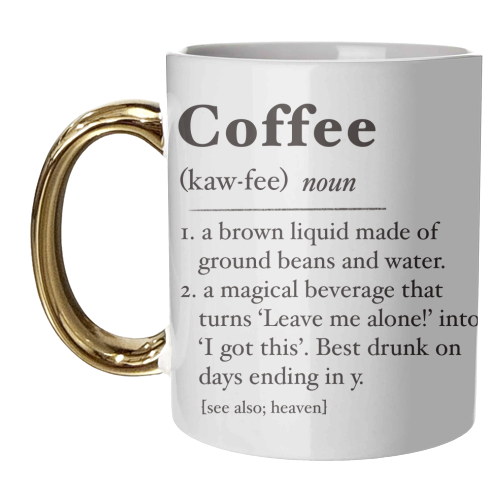 Coffee definition print - unique mug by The Girl Next Draw