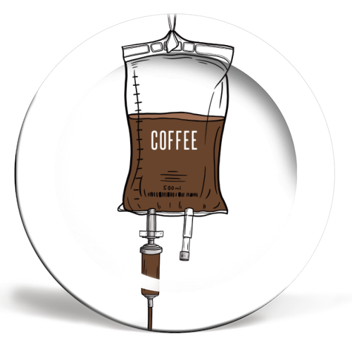 Coffee Drip - ceramic dinner plate by Adam Regester