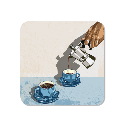 Coffee for Two – Blue Cup Kitchen Print - Magnet by EZbie