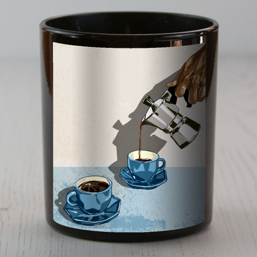 Coffee for Two – Blue Cup Kitchen Print - scented candle by EZbie