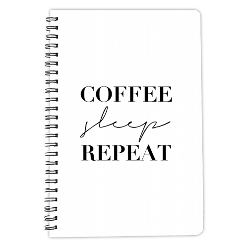 Coffee Sleep Repeat - personalised A4, A5, A6 notebook by Toni Scott