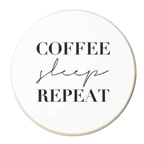 Coffee Sleep Repeat - personalised beer coaster by Toni Scott