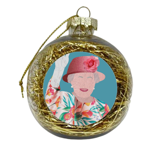 Collage Queen - xmas bauble by Lisa Wardle