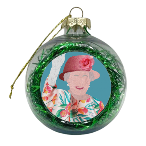Collage Queen - xmas bauble by Lisa Wardle