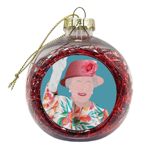 Collage Queen - xmas bauble by Lisa Wardle