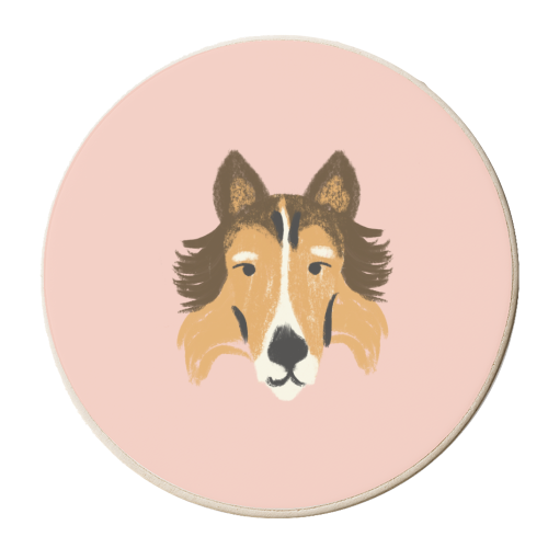 Collie dog - personalised beer coaster by Catalina Williams