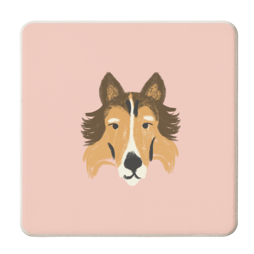 Collie dog - personalised beer coaster by Catalina Williams