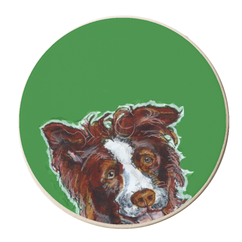Collie Green - personalised beer coaster by Gaz is a Cookie