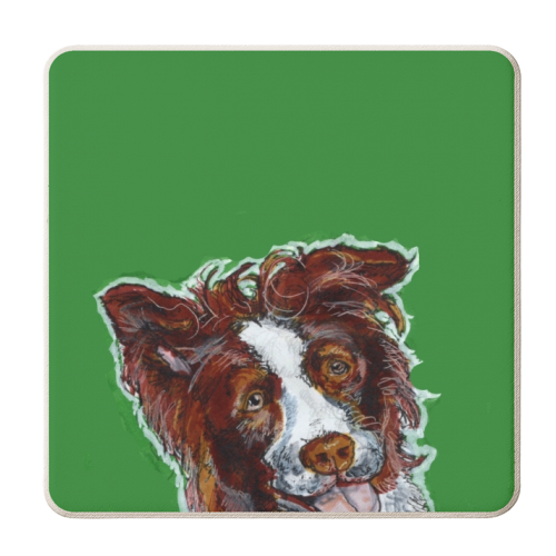 Collie Green - personalised beer coaster by Gaz is a Cookie