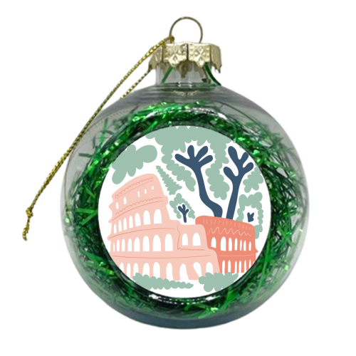 colloseum - rome, italy, , Travel Poster in Cute Illustration - xmas bauble by Move Studio