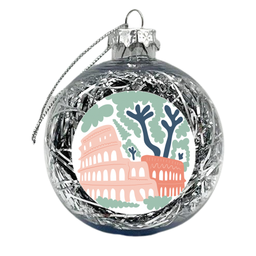 colloseum - rome, italy, , Travel Poster in Cute Illustration - xmas bauble by Move Studio