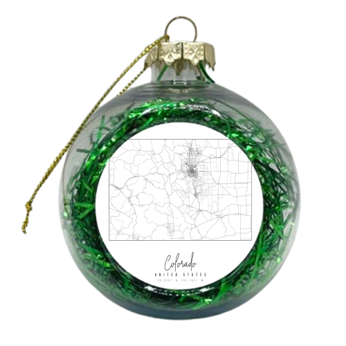 Colorado Minimal Street Map - xmas bauble by Toni Scott