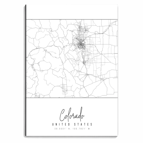 Colorado Minimal Street Map - personalised A4, A5, A6 notebook by Toni Scott