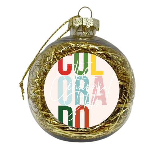 Colorado "The Centennial State" Color - xmas bauble by Toni Scott