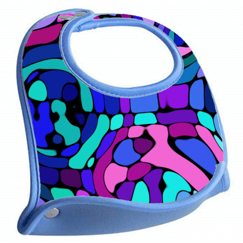 Colorful Abstract Mosaic - baby feeding bib by Kaleiope Studio