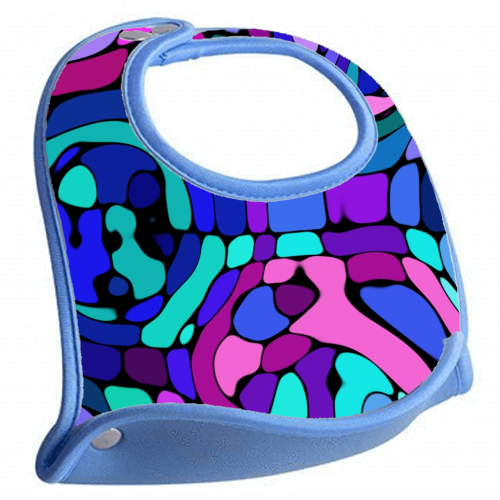 Colorful Abstract Mosaic - Purple - feeding bib by Kaleiope Studio