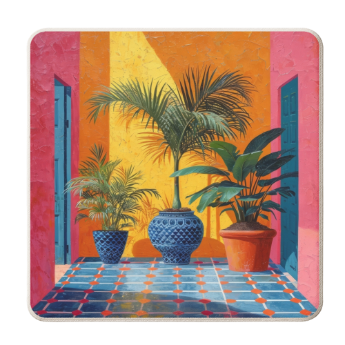 Colorful Arabic Plants - personalised beer coaster by DejaReve