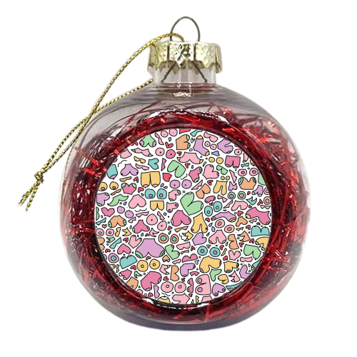 Colorful boob pattern - xmas bauble by andrea zuza