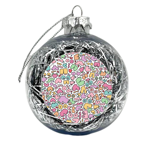 Colorful boob pattern - xmas bauble by andrea zuza