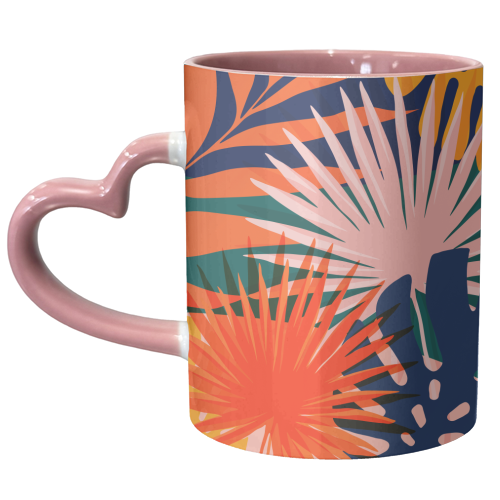 Colorful botanical - unique mug by Vitor Costa