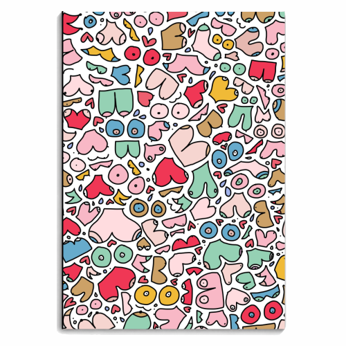 Colorful bright body positive boobs - personalised A4, A5, A6 notebook by andrea zuza