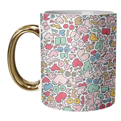 Colorful bright body positive boobs - unique mug by andrea zuza