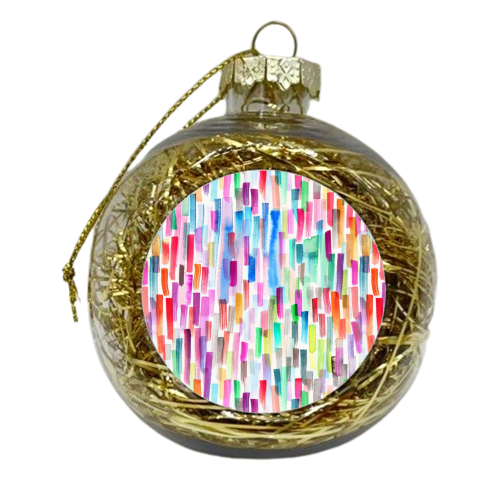 Colorful Brushstrokes White - xmas bauble by Ninola Design