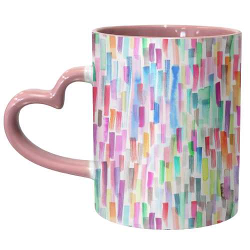 Colorful Brushstrokes White - unique mug by Ninola Design