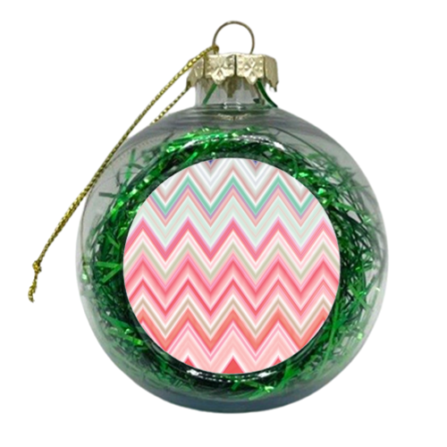 COLORFUL CHEVRON IN PINKS - xmas bauble by Nika Martinez
