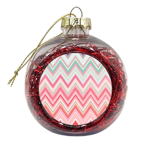 COLORFUL CHEVRON IN PINKS - xmas bauble by Nika Martinez