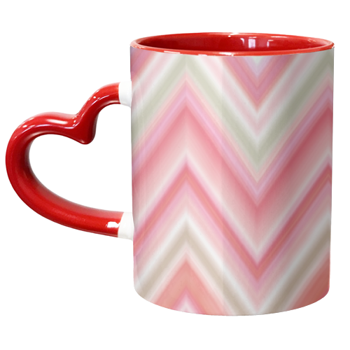 COLORFUL CHEVRON IN PINKS - unique mug by Nika Martinez