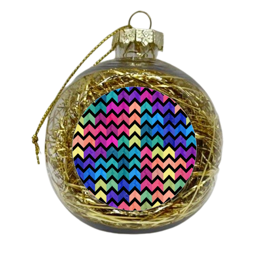 Colorful Chevron Pattern - xmas bauble by Amir Faysal