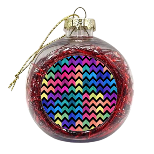 Colorful Chevron Pattern - xmas bauble by Amir Faysal