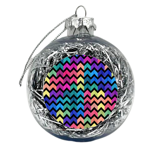 Colorful Chevron Pattern - xmas bauble by Amir Faysal