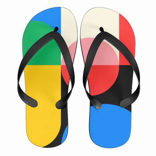 Colorful Classic Bauhaus - funny flip flops by EZbie
