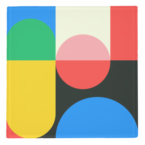 Colorful Classic Bauhaus - personalised beer coaster by EZbie