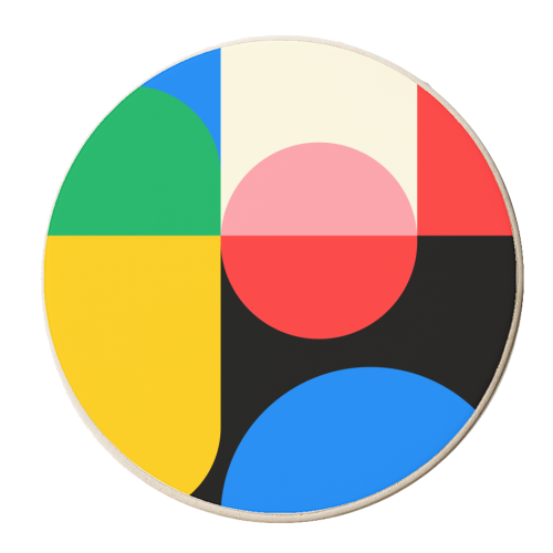 Colorful Classic Bauhaus - personalised beer coaster by EZbie