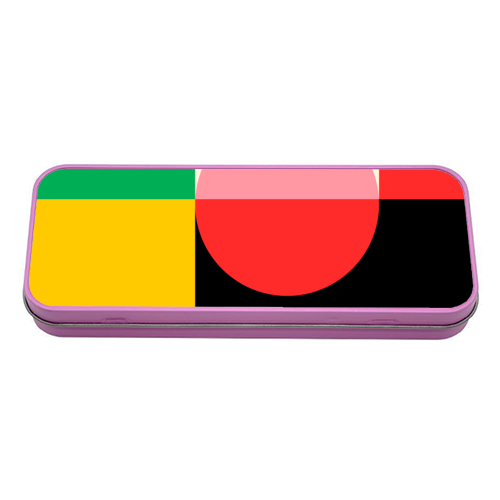 Colorful Classic Bauhaus - tin pencil case by EZbie