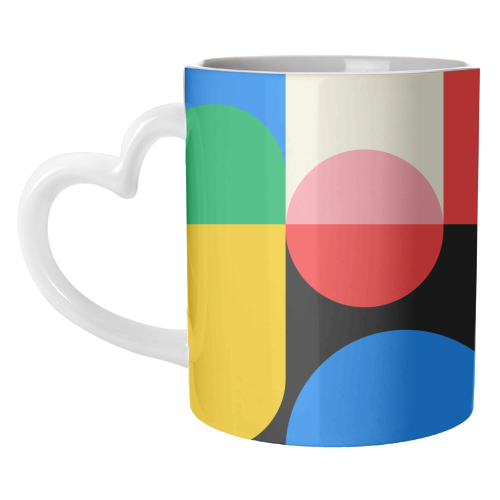 Colorful Classic Bauhaus - unique mug by EZbie