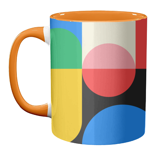 Colorful Classic Bauhaus - unique mug by EZbie