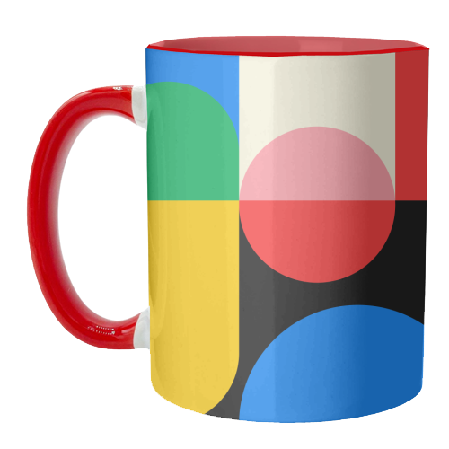 Colorful Classic Bauhaus - unique mug by EZbie