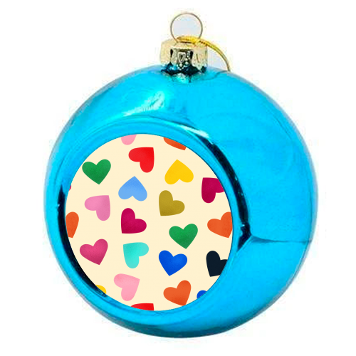 Colorful Hearts - colourful christmas bauble by Ania Wieclaw