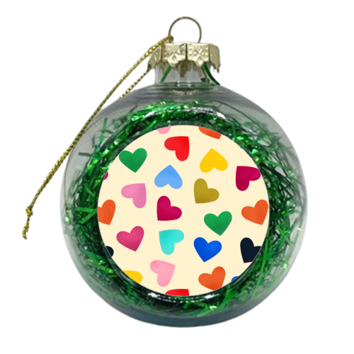 Colorful Hearts - xmas bauble by Ania Wieclaw