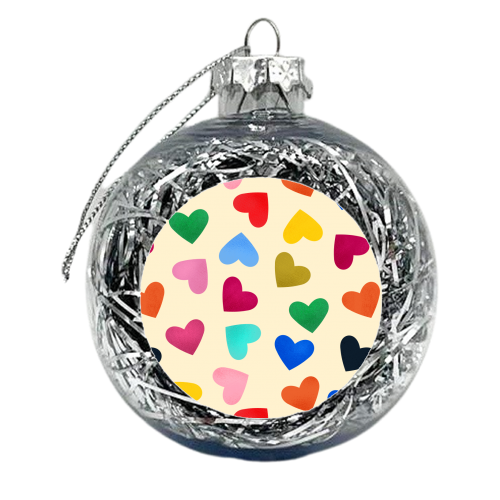Colorful Hearts - xmas bauble by Ania Wieclaw