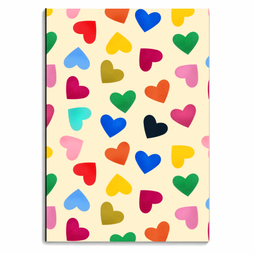 Colorful Hearts - personalised A4, A5, A6 notebook by Ania Wieclaw
