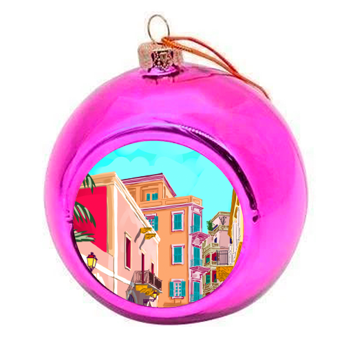 Colorful Houses - colourful christmas bauble by Uma Prabhakar Gokhale