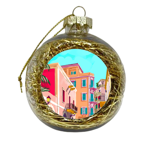 Colorful Houses - xmas bauble by Uma Prabhakar Gokhale