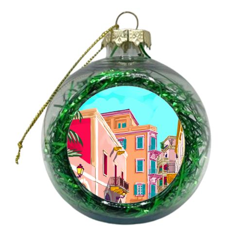 Colorful Houses - xmas bauble by Uma Prabhakar Gokhale