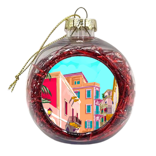 Colorful Houses - xmas bauble by Uma Prabhakar Gokhale