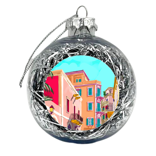 Colorful Houses - xmas bauble by Uma Prabhakar Gokhale